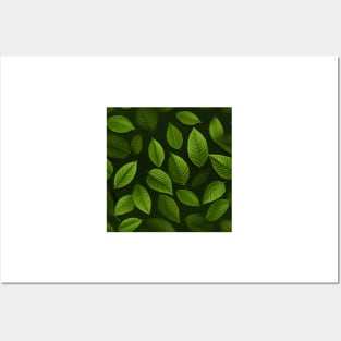 Green Leaves Pattern 7 Posters and Art